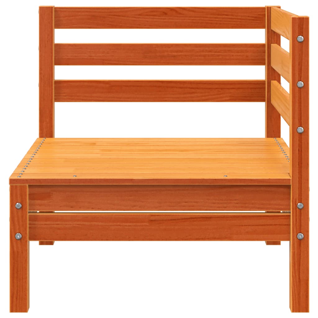 Solid Wood Pine Garden Sofa 3-Seater, Wax Brown Finish