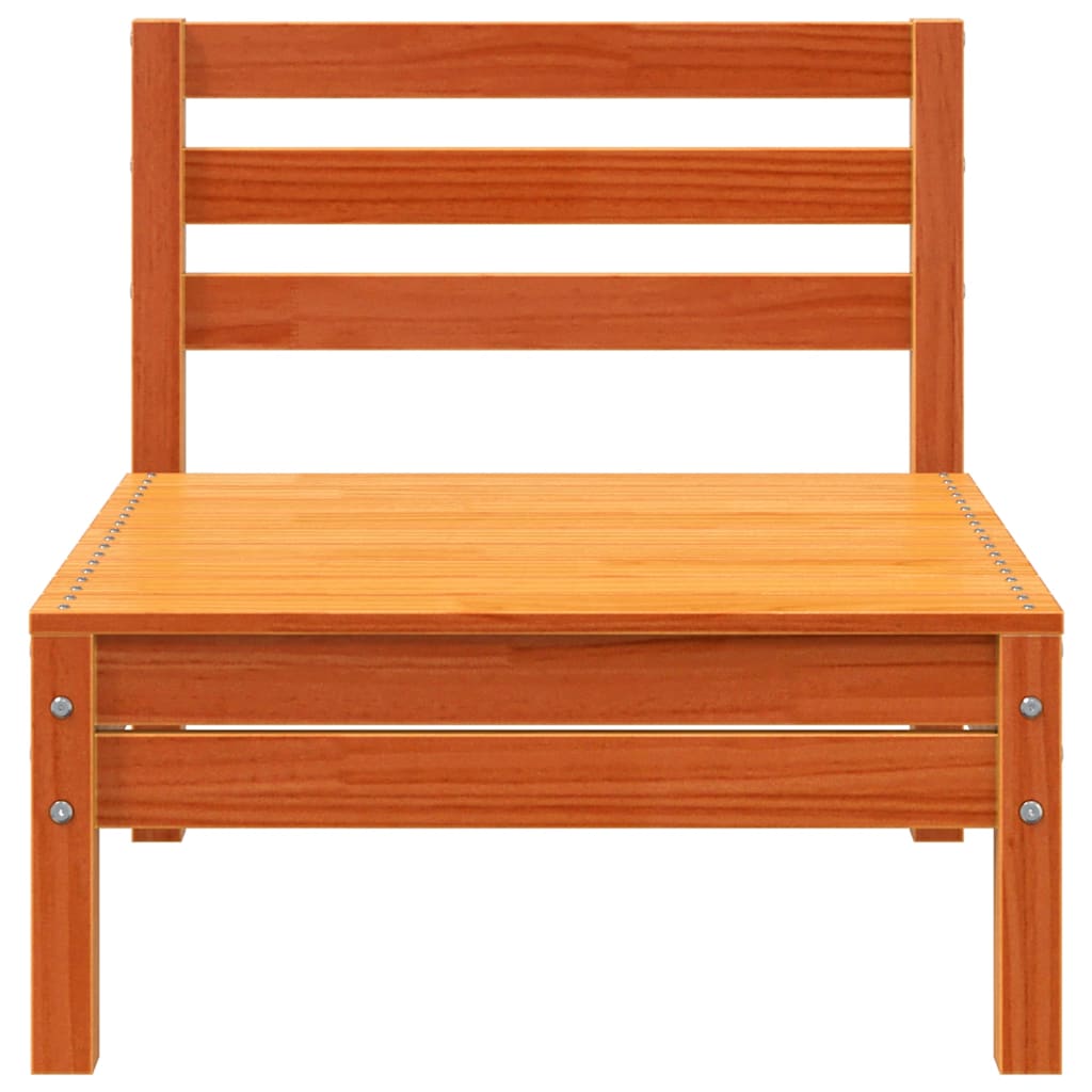 Solid Wood Pine Garden Sofa 3-Seater, Wax Brown Finish