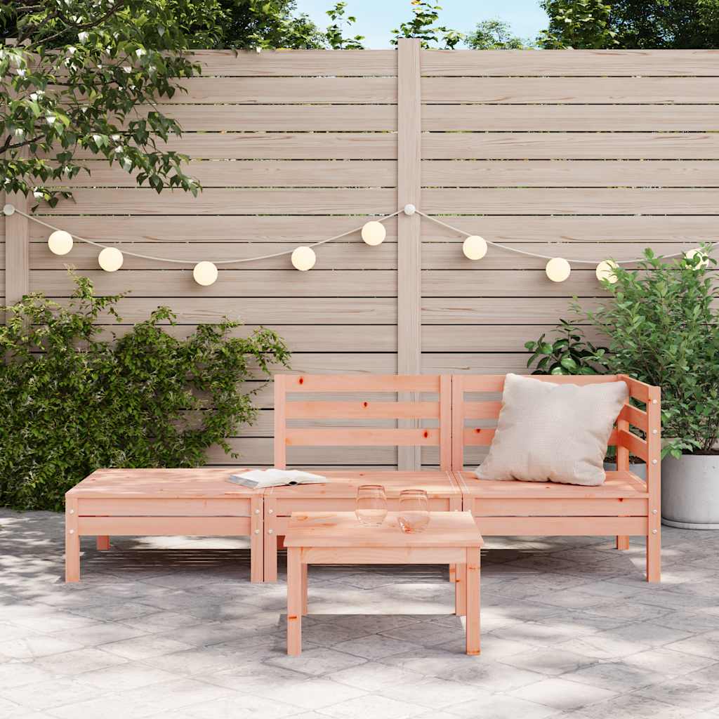 Solid Wood Douglas 3-Seater Garden Sofa – Stylish Outdoor Comfort