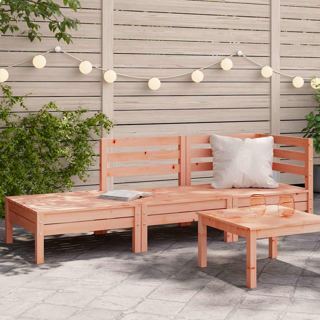 Solid Wood Douglas 3-Seater Garden Sofa – Stylish Outdoor Comfort