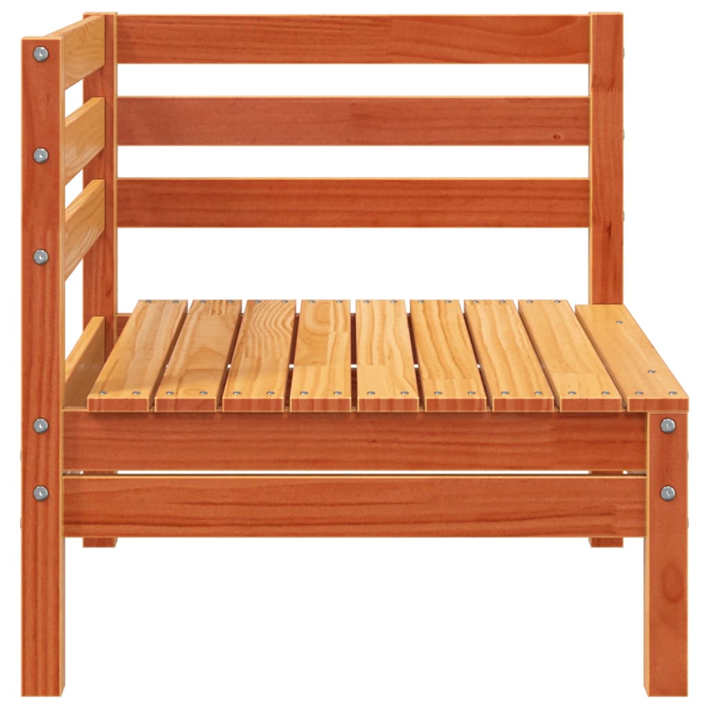Wax Brown Solid Wood Pine Garden Sofa 3-Seater + Footstool