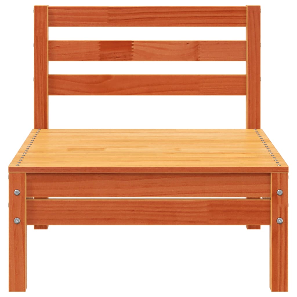 Wax Brown Solid Wood Pine Garden Sofa 3-Seater + Footstool