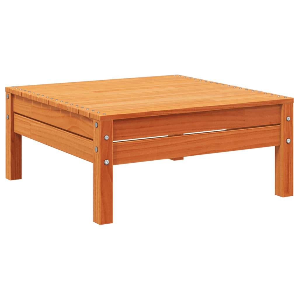 Wax Brown Solid Wood Pine Garden Sofa 3-Seater + Footstool