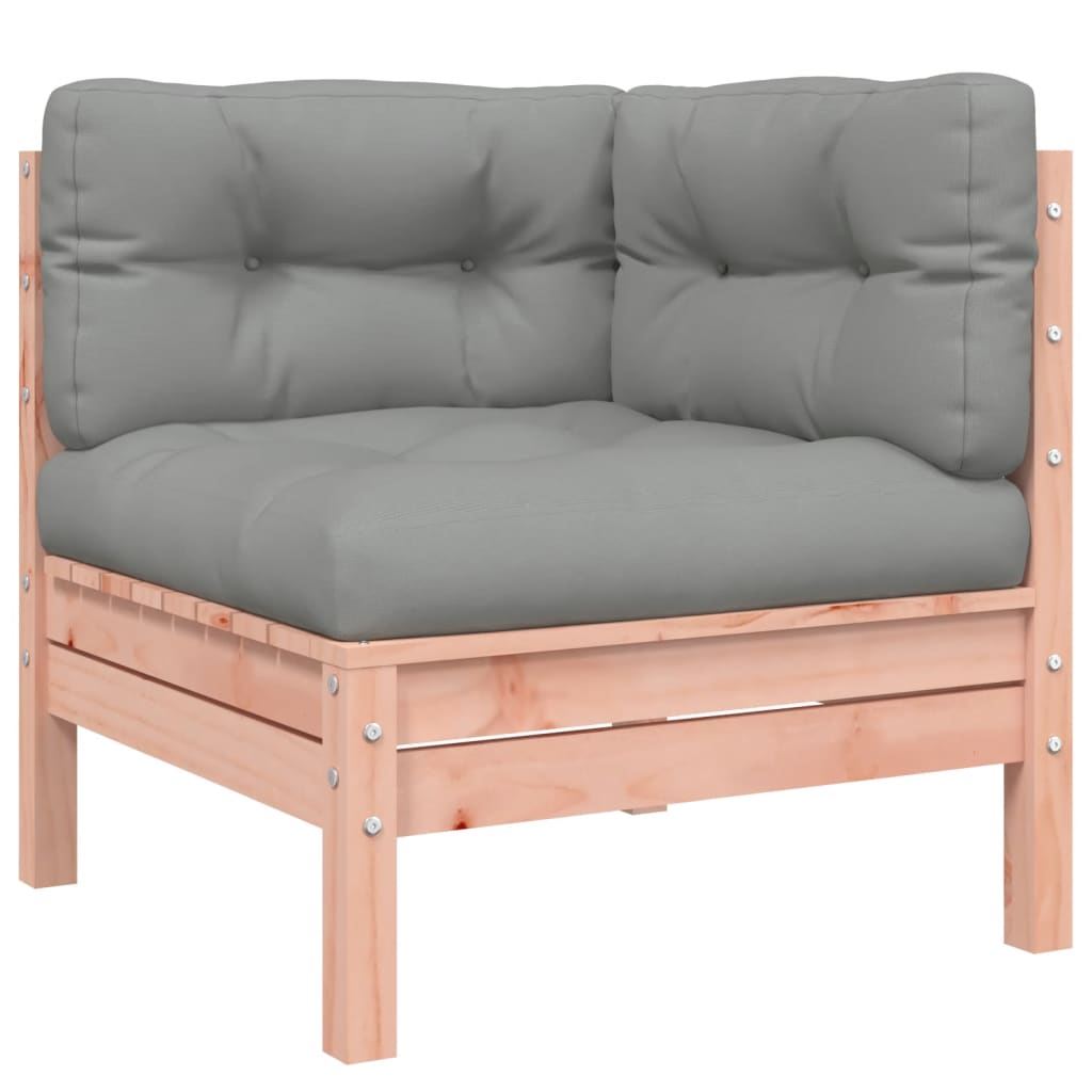 Solid Wood Douglas 2-Piece Garden Sofa Corner with Cushions