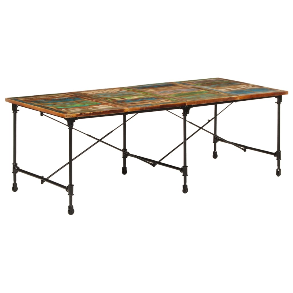 Reclaimed Solid Wood Dining Table 220x90x77 cm - Eco-Friendly Style