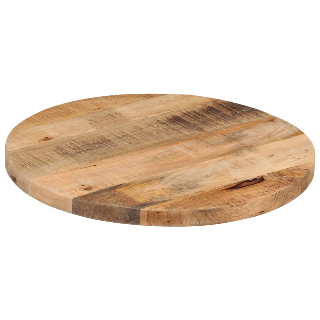 Round Solid Mango Wood Table Top Ø 40x3.8 cm - Rustic Finish