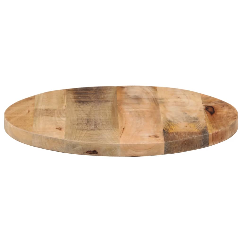 Round Mango Wood Table Top Ø 50x2.5 cm - Solid & Rustic Finish