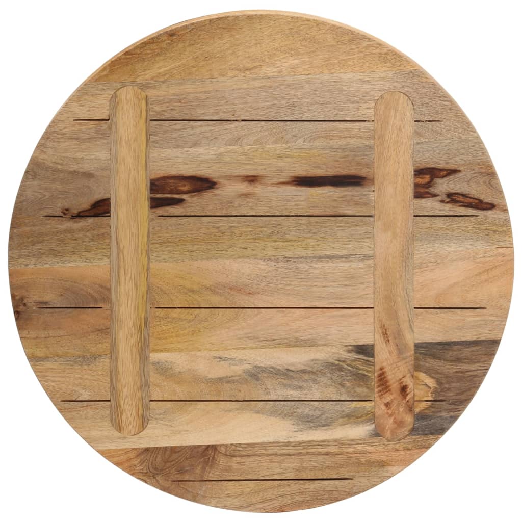 Round Mango Wood Table Top Ø 50x2.5 cm - Solid & Rustic Finish