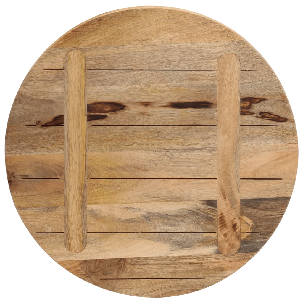 Round Mango Wood Table Top Ø60x2.5cm - Rustic Solid Finish