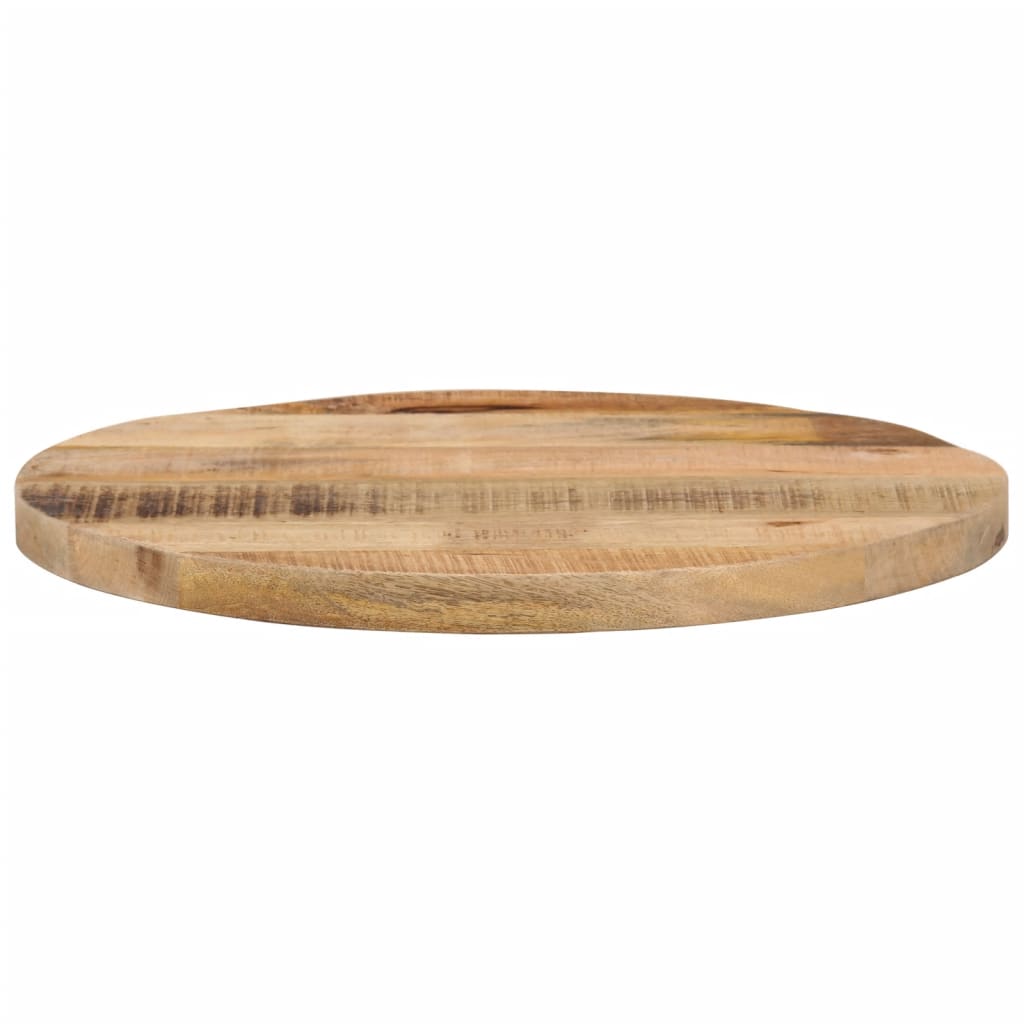 Round Solid Mango Wood Table Top, Ø 60x3.8 cm - Rustic Finish