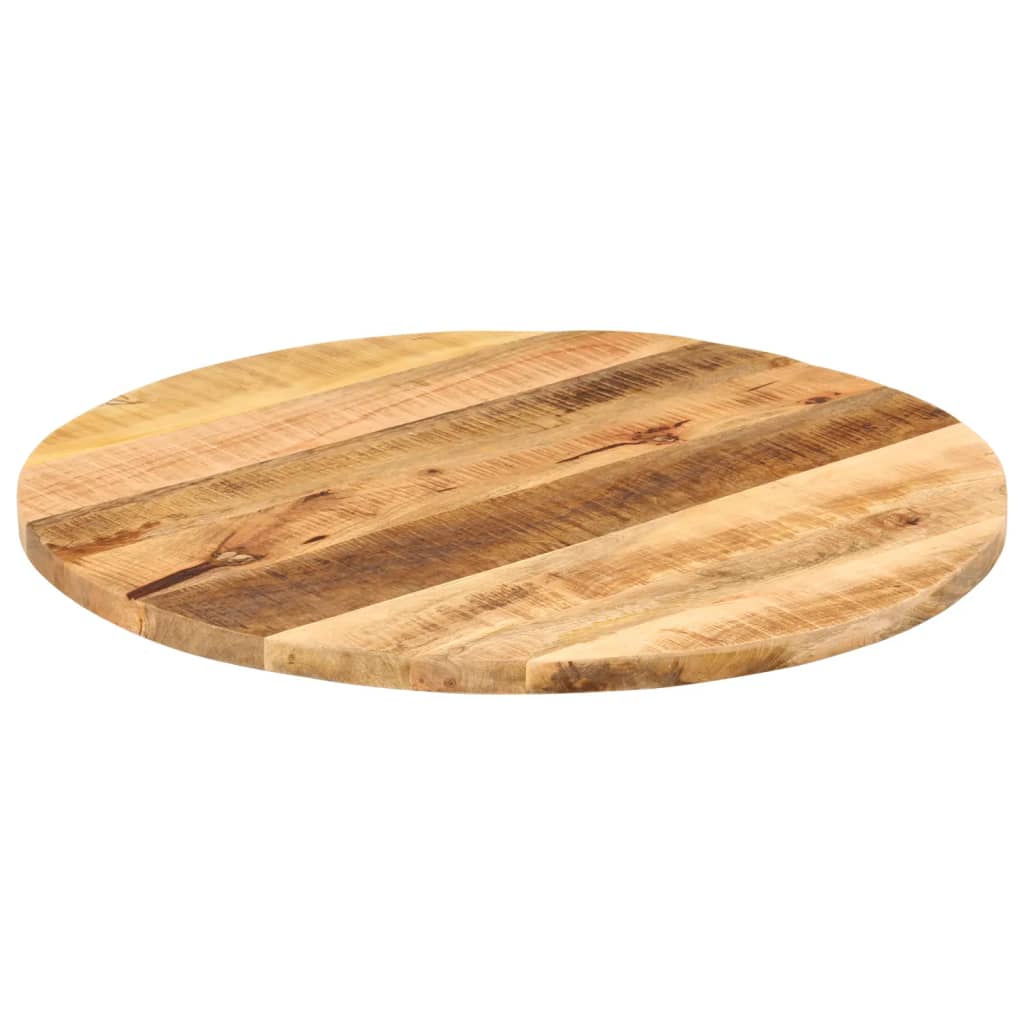 Round Solid Mango Wood Table Top, Ø 70cm, Rustic Finish