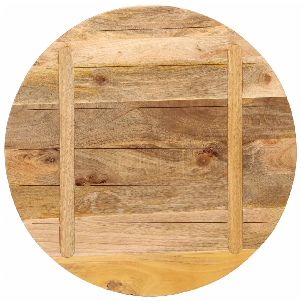 Round Solid Mango Wood Table Top, Ø 70cm, Rustic Finish