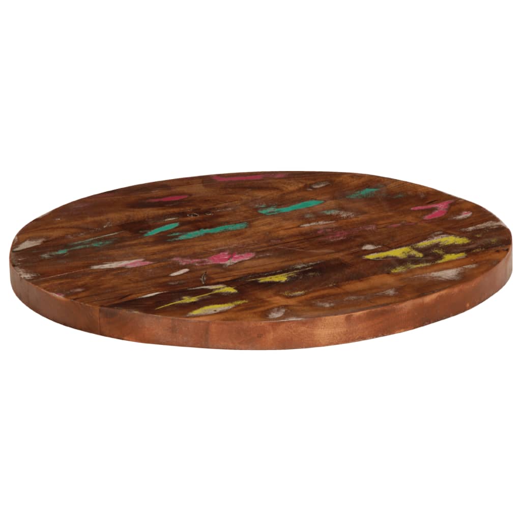 Reclaimed Solid Wood Round Table Top Ø60x3.8cm | Eco-Friendly Style