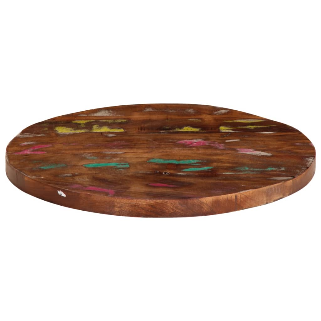 Reclaimed Solid Wood Round Table Top Ø60x3.8cm | Eco-Friendly Style