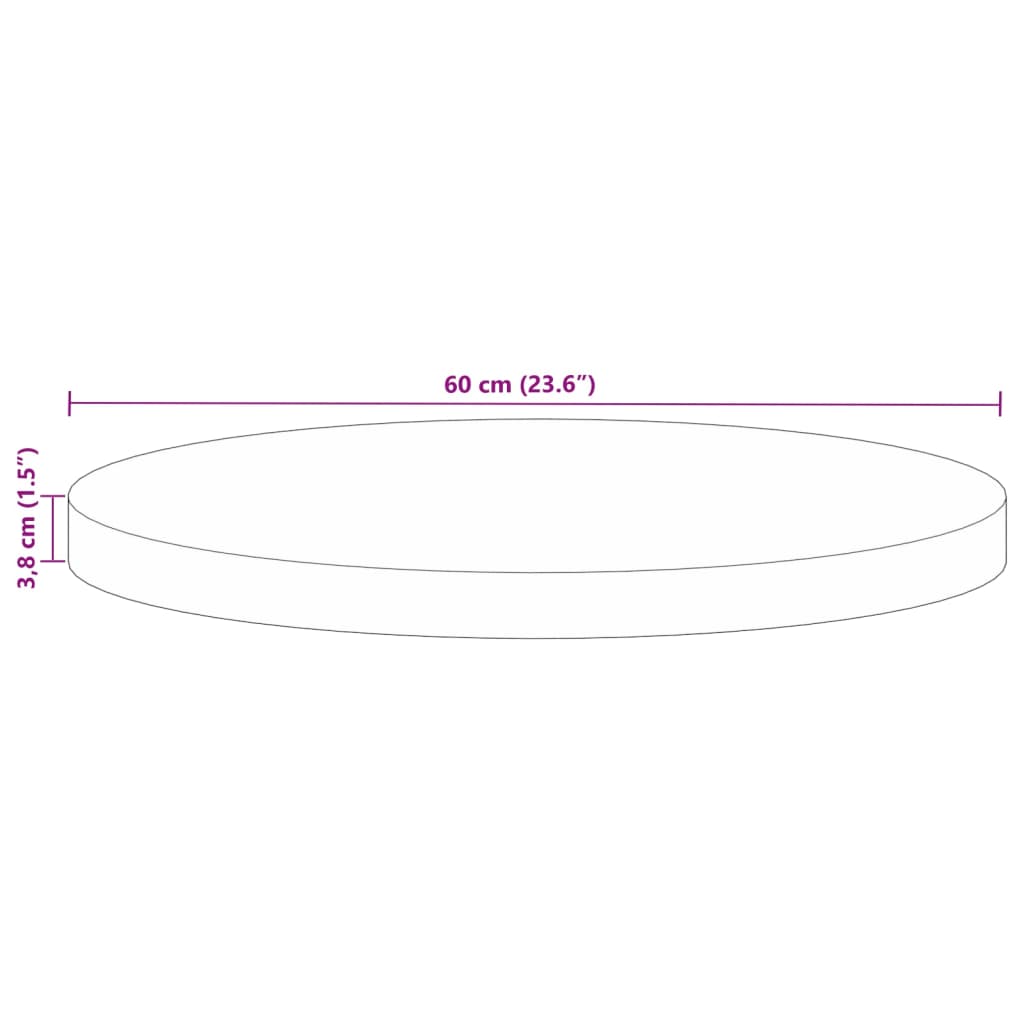 Reclaimed Solid Wood Round Table Top Ø60x3.8cm | Eco-Friendly Style