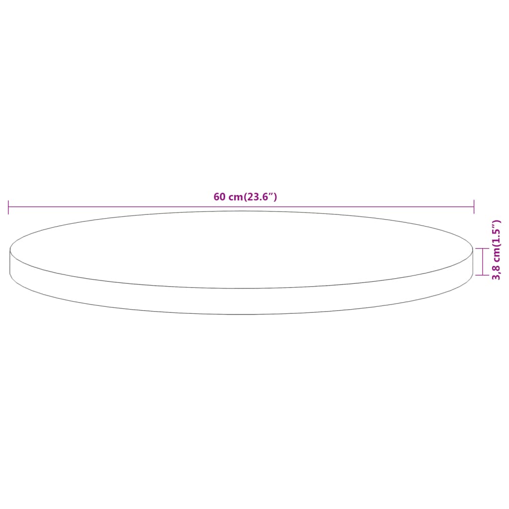 Round Acacia Wood Table Top Ø60x3.8 cm - Solid & Stylish