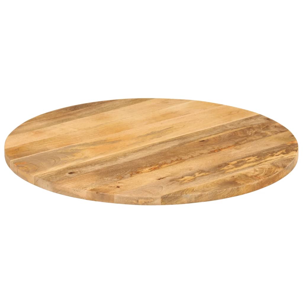Round Solid Mango Wood Table Top Ø70x3.8cm - Natural Finish