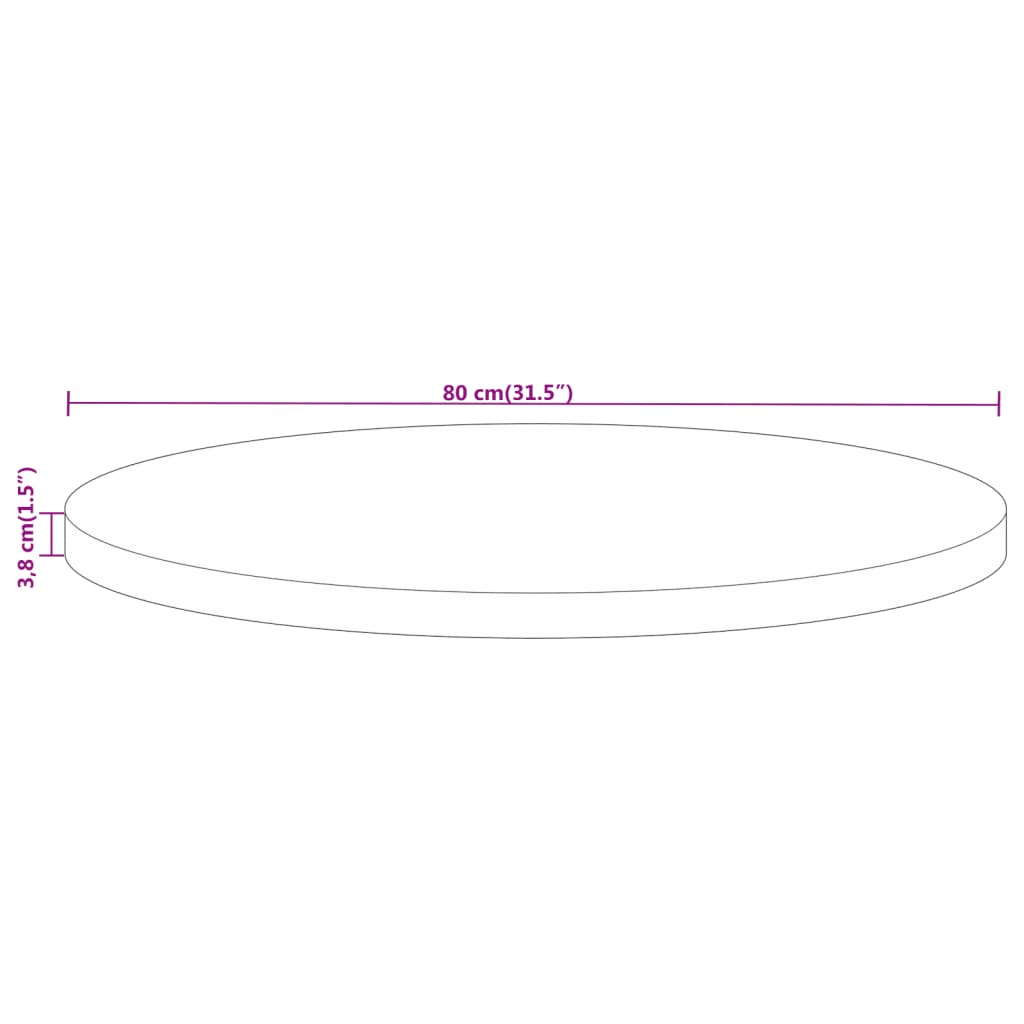 Round Mango Wood Table Top Ø80 cm - Elegant & Durable Design