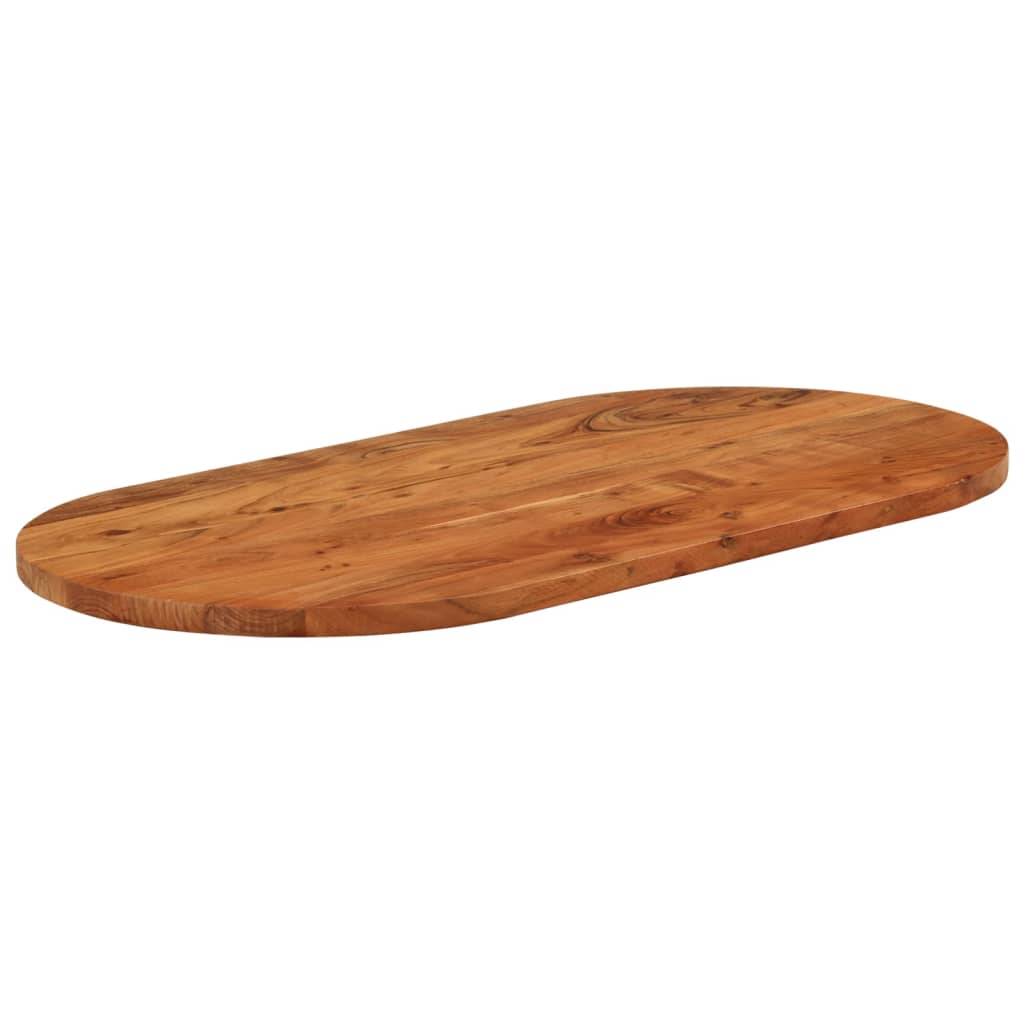 Oval Solid Acacia Wood Table Top - 100x50x2.5 cm