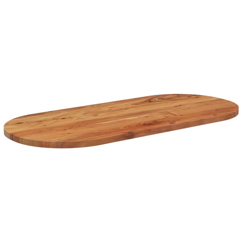 Oval Solid Acacia Wood Table Top - 110x50x2.5 cm