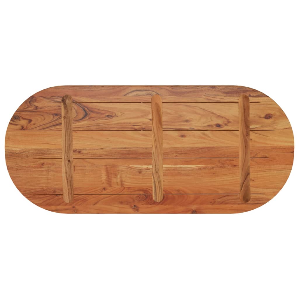 Oval Solid Acacia Wood Table Top, 90x40 cm, Elegant Design