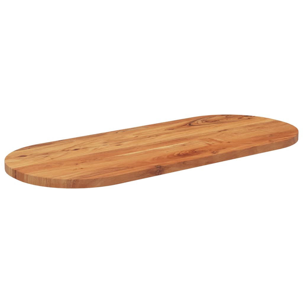 Oval Solid Acacia Wood Table Top, 100x40x3.8 cm