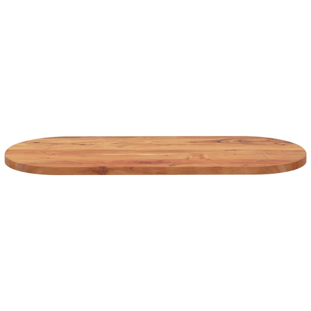 Oval Solid Acacia Wood Table Top, 100x40x3.8 cm