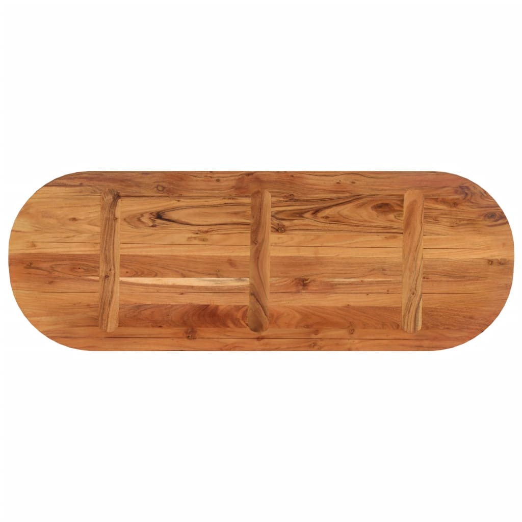 Oval Acacia Solid Wood Tabletop, 110x40x3.8 cm