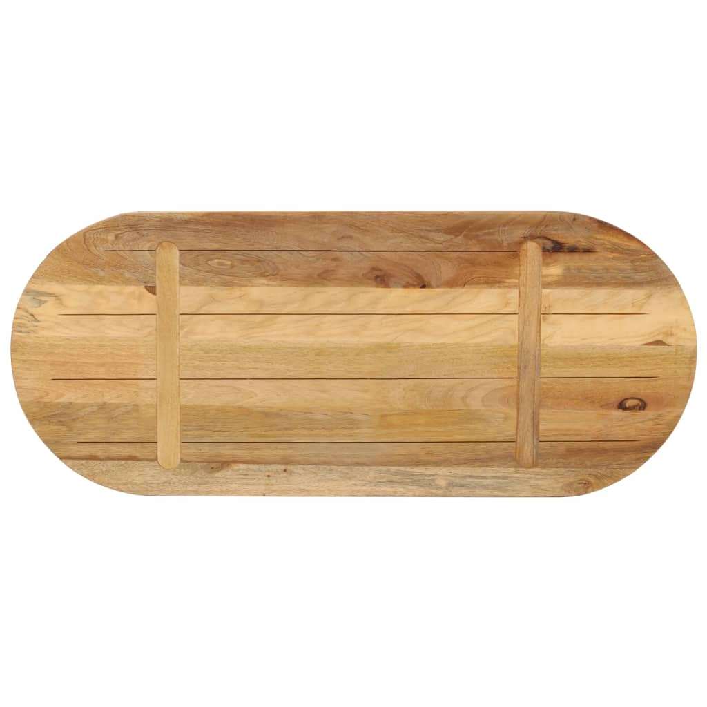 Oval Table Top 80x40 cm | Solid Rough Mango Wood