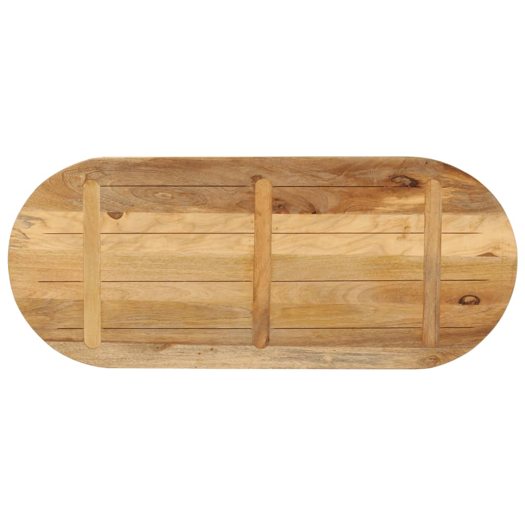 Oval Mango Wood Table Top - Solid, Rustic, 100x40x2.5 cm