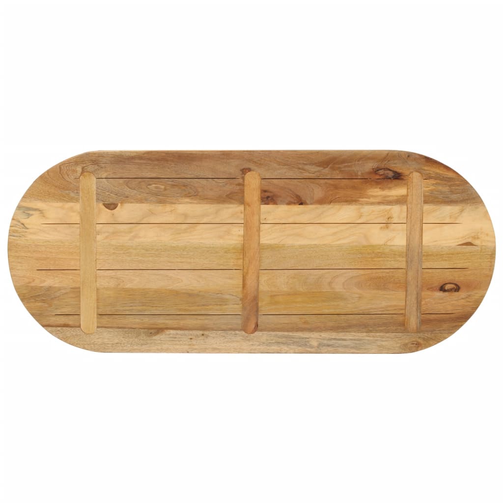 Oval Solid Mango Wood Table Top 100x40x3.8 cm – Natural Finish