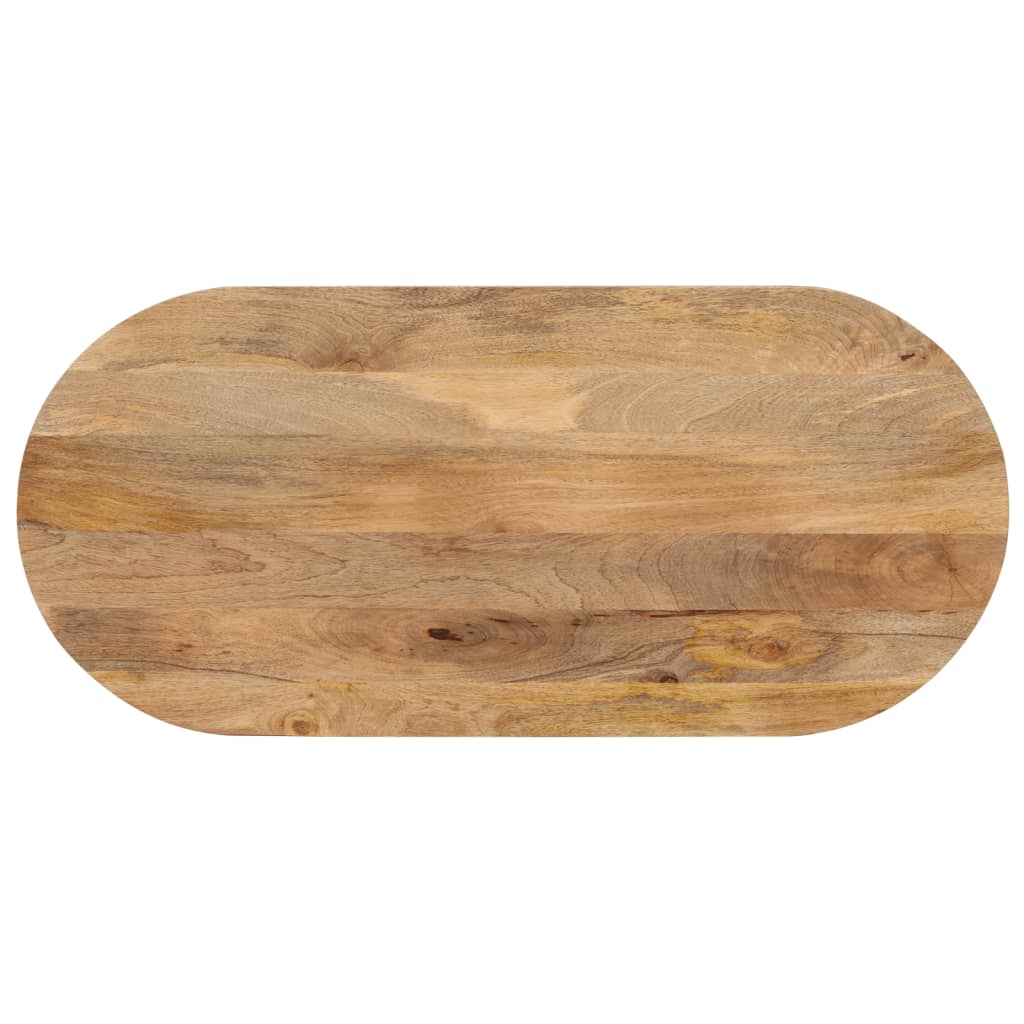 Oval Solid Mango Wood Table Top - 80x40x2.5 cm