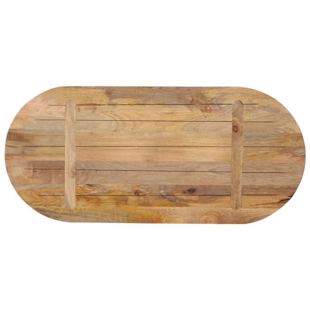 Oval Solid Mango Wood Table Top - 80x40x2.5 cm