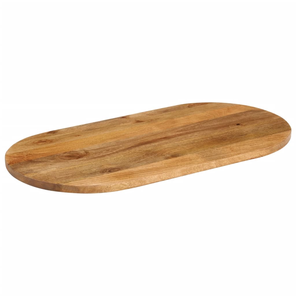 Oval Solid Mango Wood Table Top 90x40x2.5 cm - Natural Finish