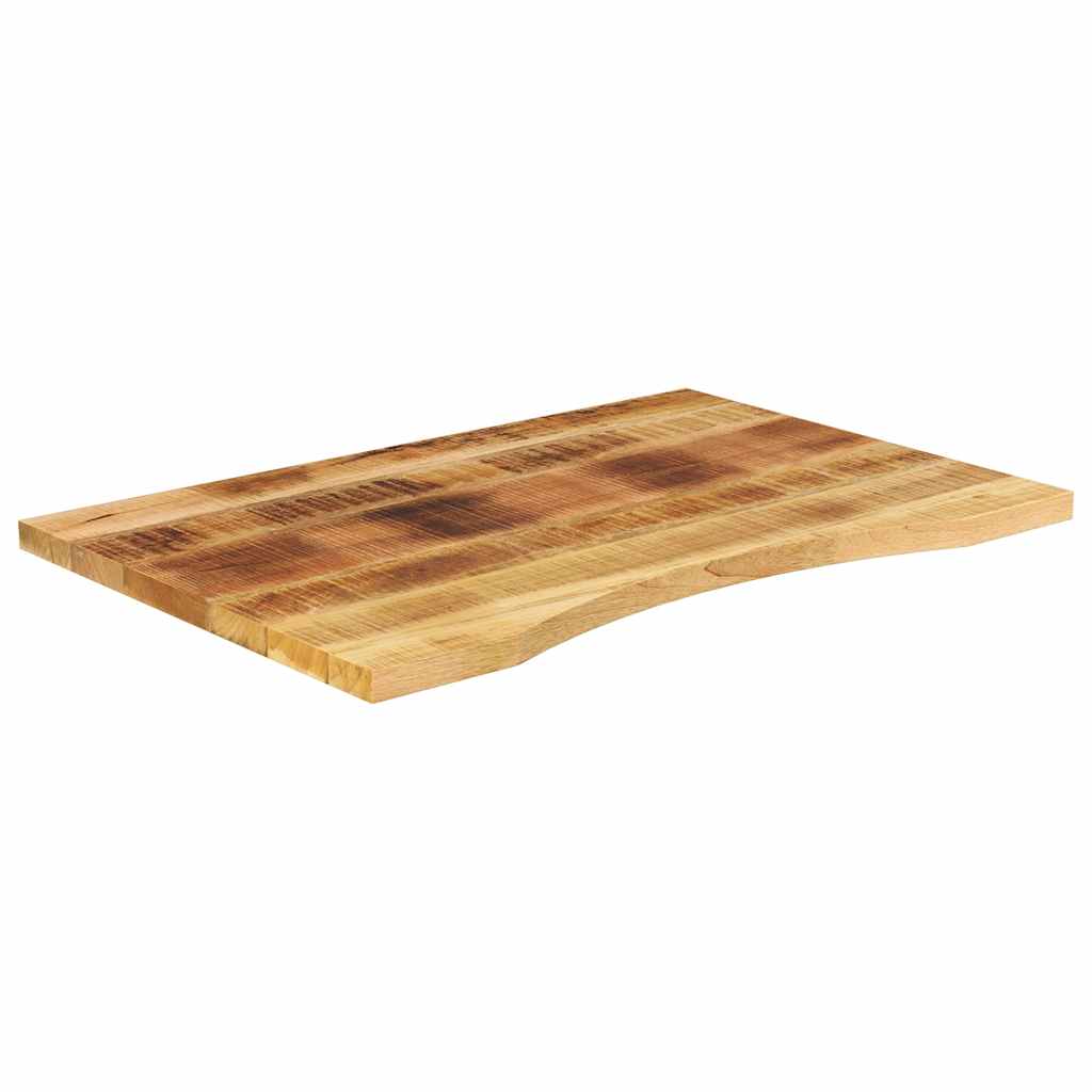 Solid Mango Wood Desktop, Curve Design, 80x60x2.5 cm