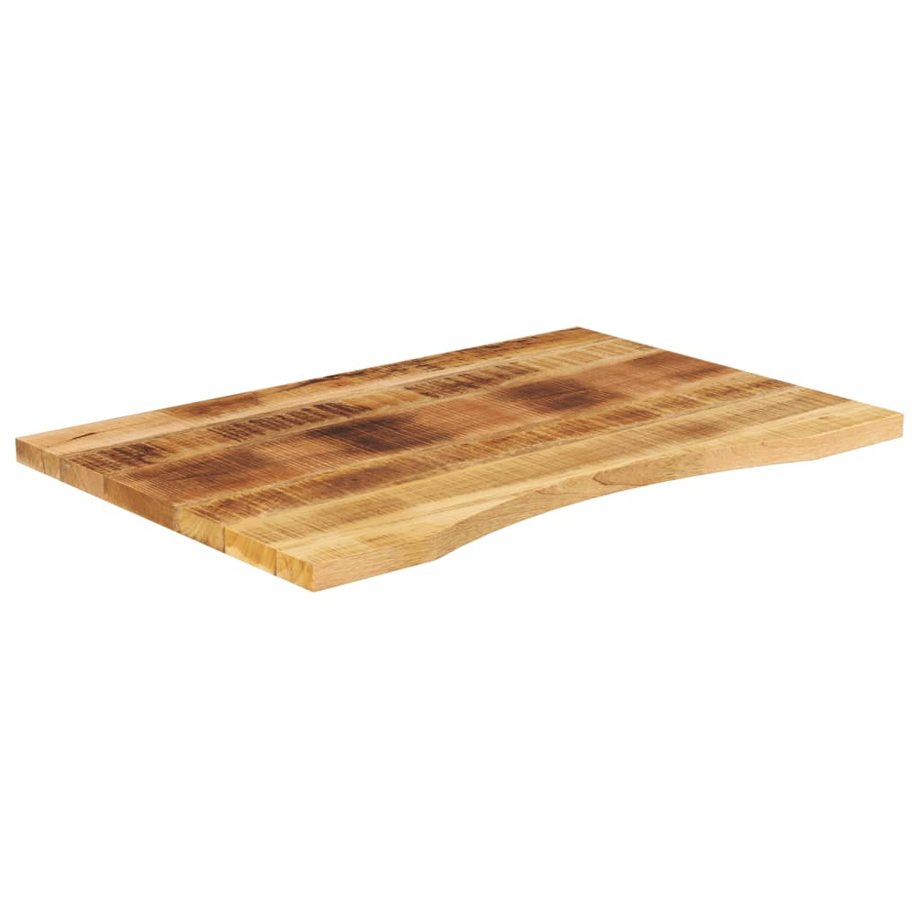 Solid Mango Wood Desktop with Curve - 90x60x2.5 cm