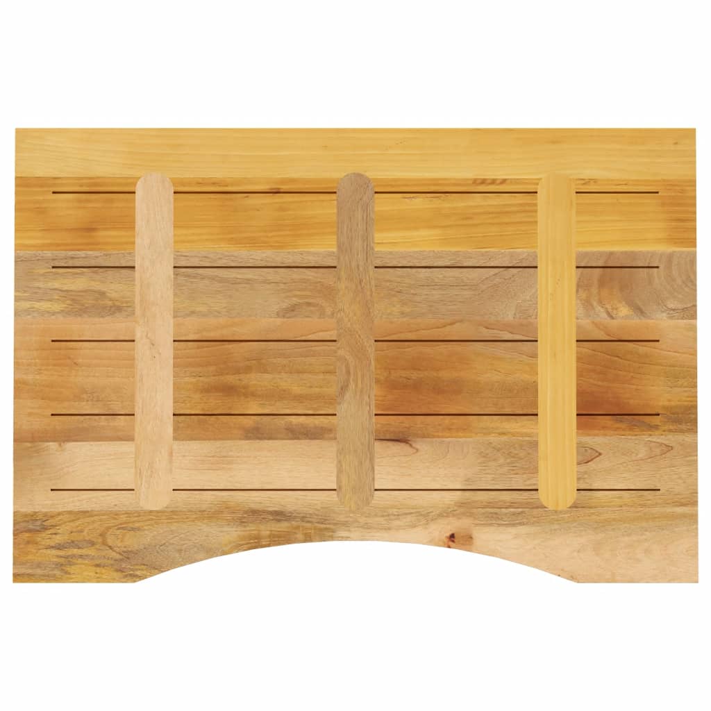 Solid Mango Wood Desktop with Curve - 90x60x2.5 cm