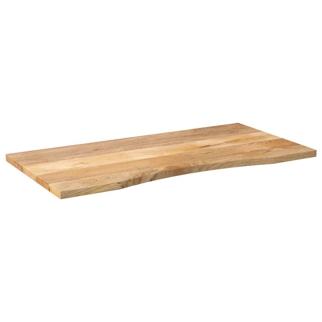 Solid Mango Wood Desk Top, Curved 110x50x2.5 cm, Rustic Finish