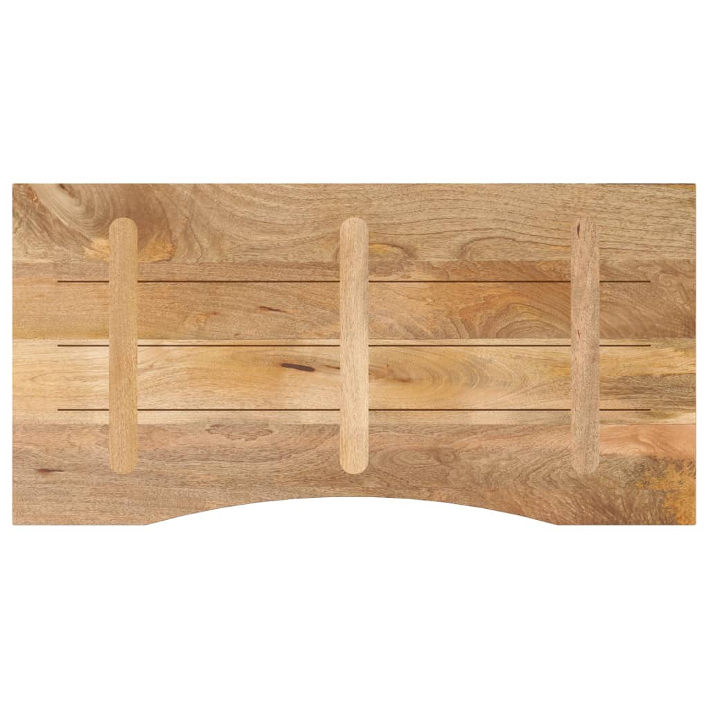 Solid Mango Wood Desk Top, Curved 110x50x2.5 cm, Rustic Finish