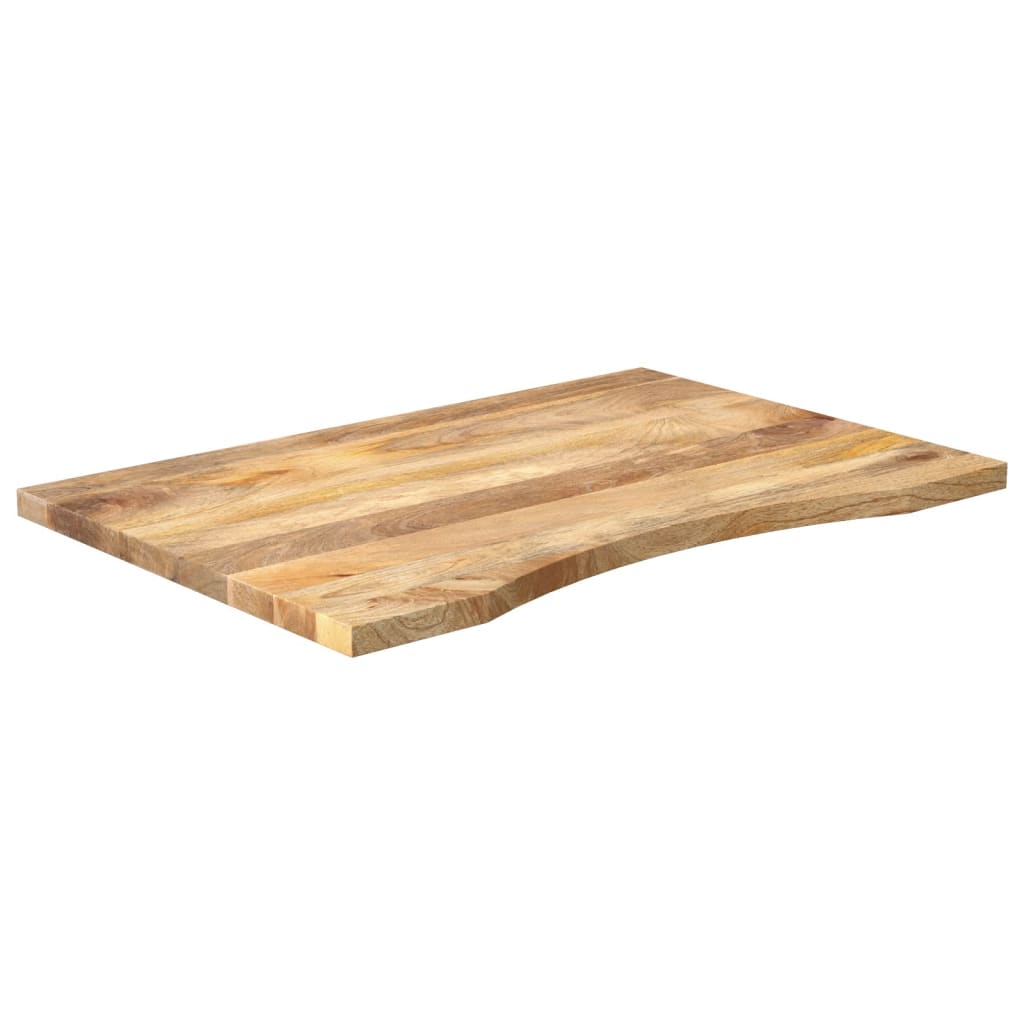 Solid Mango Wood Desk Top, Curved, 90x60x2.5 cm - Natural Finish
