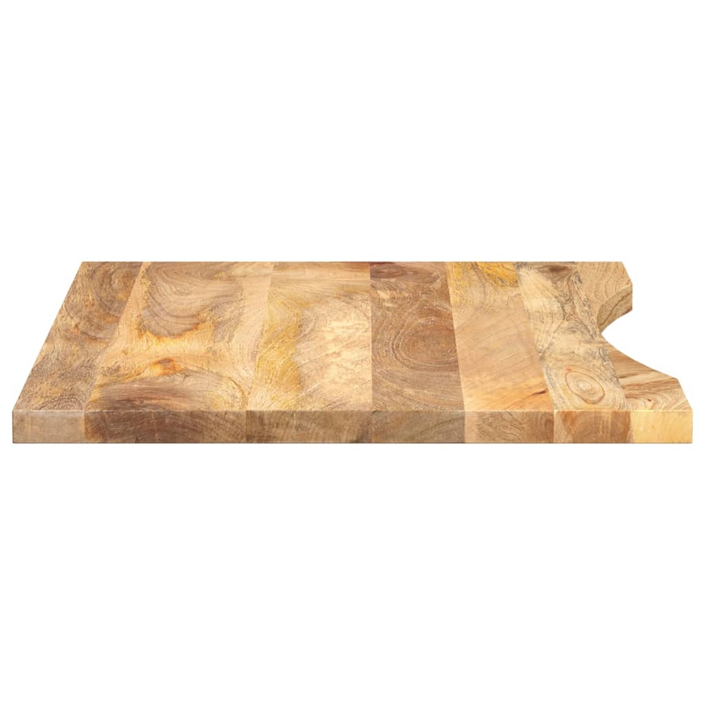 Solid Mango Wood Desk Top, Curved, 90x60x2.5 cm - Natural Finish