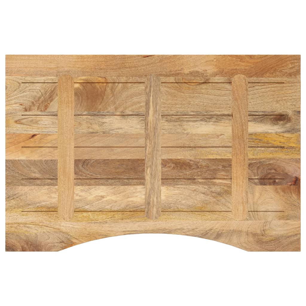 Solid Mango Wood Desk Top, Curved, 90x60x2.5 cm - Natural Finish