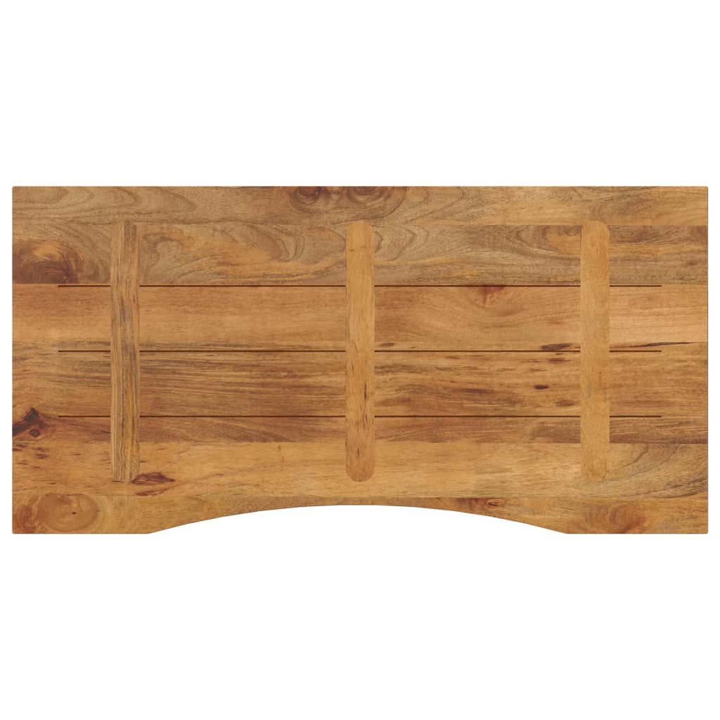 Solid Mango Wood Desk Top 110x50x2.5 cm - Rustic Curve Design