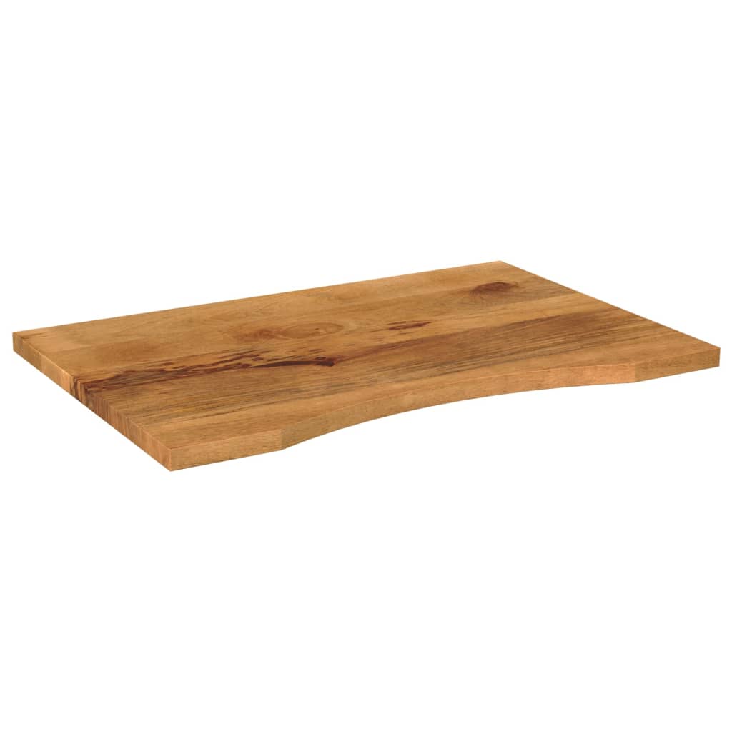 Solid Rough Mango Wood Desk Top, Curve Design, 100x60x2.5 cm