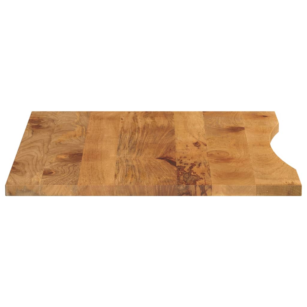 Solid Mango Wood Desktop, Curved 100x80x2.5 cm – Rustic Finish