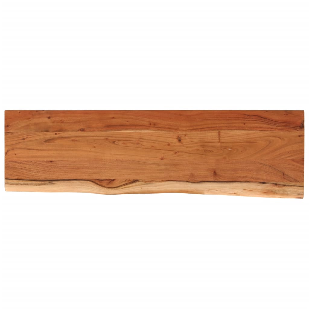 Live Edge Acacia Wall Shelf - 60x20x2.5 cm Rustic Solid Wood