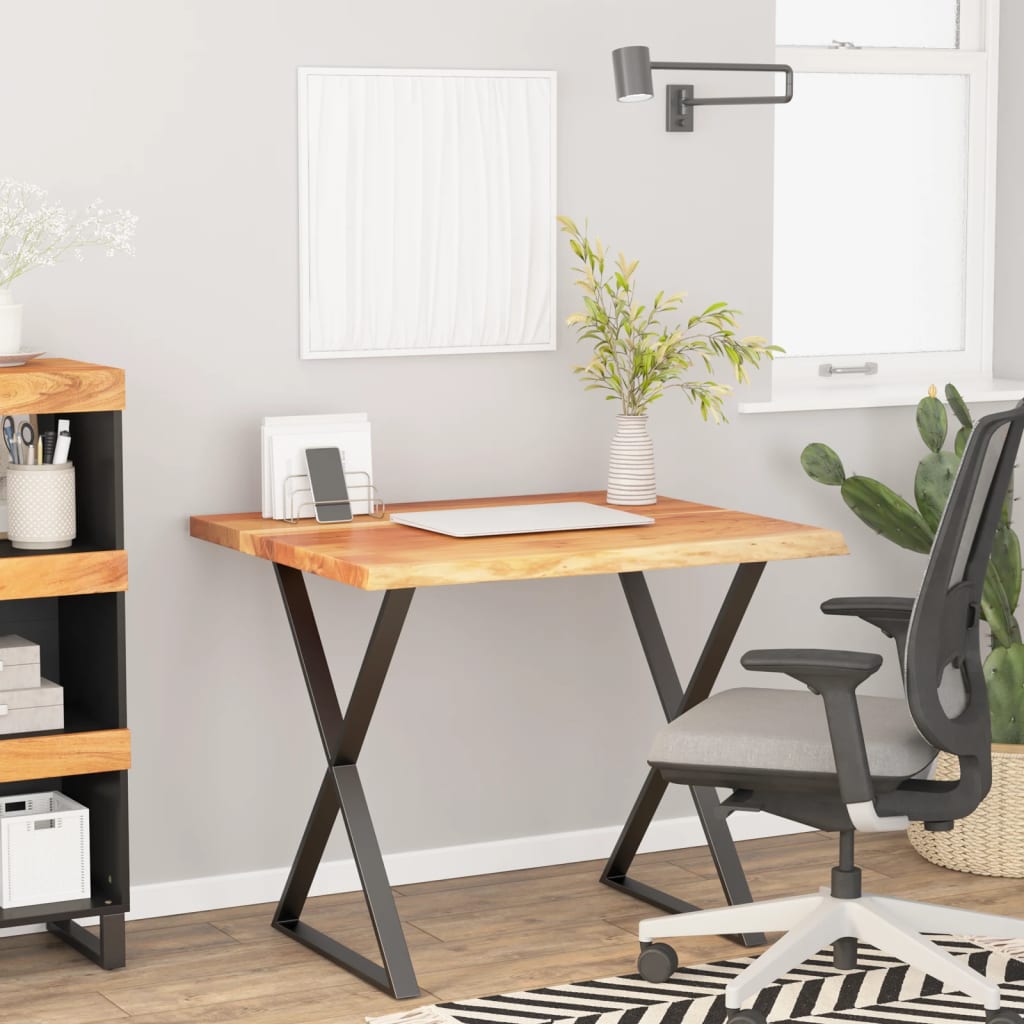 Acacia Live Edge Solid Wood Desktop 80x80x2.5 cm Square