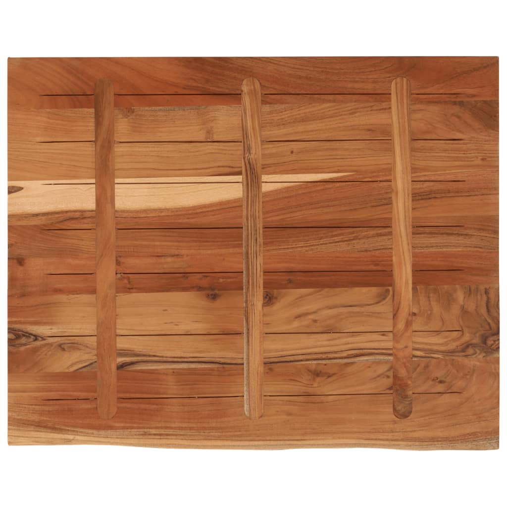Desk Top 90x80x2.5 cm Rectangular Solid Wood Acacia Live Edge