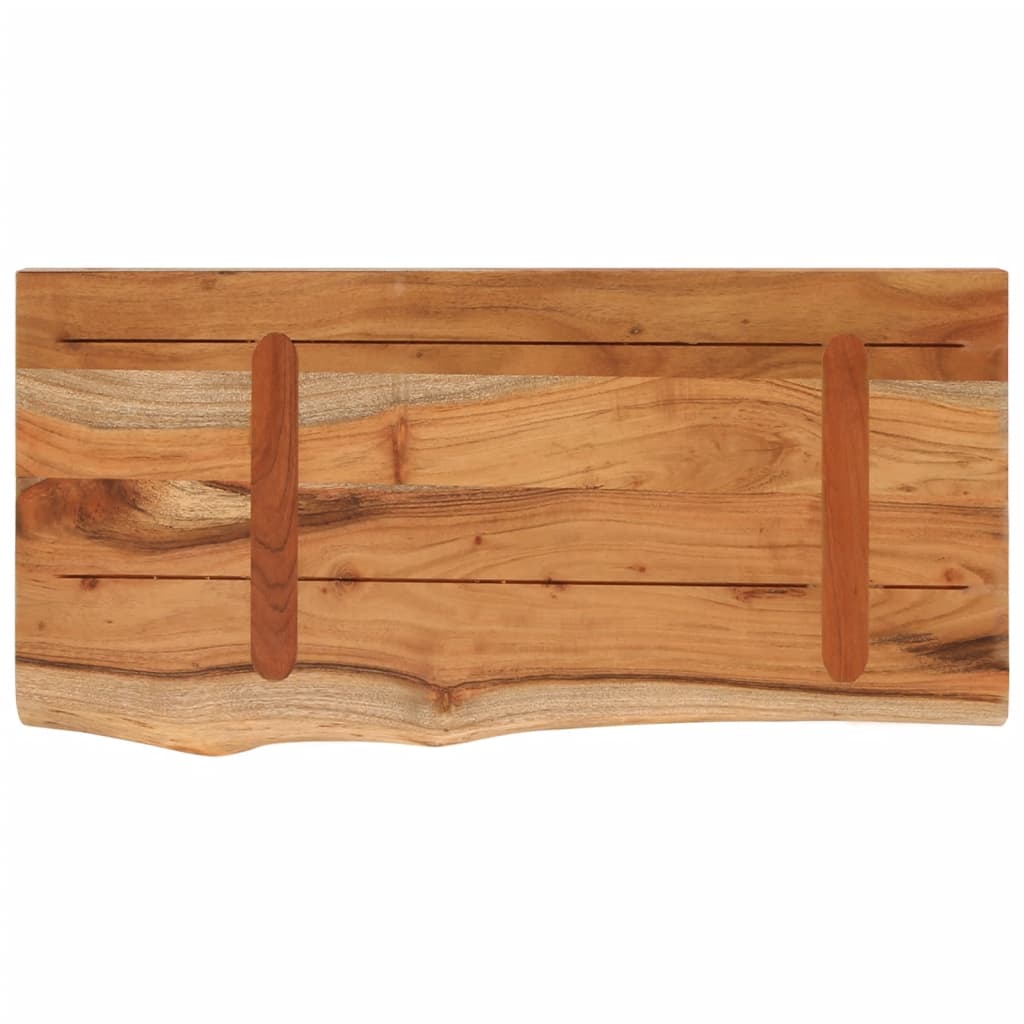 Acacia Live Edge Wall Shelf 40x20cm - Solid Wood Rectangular Design