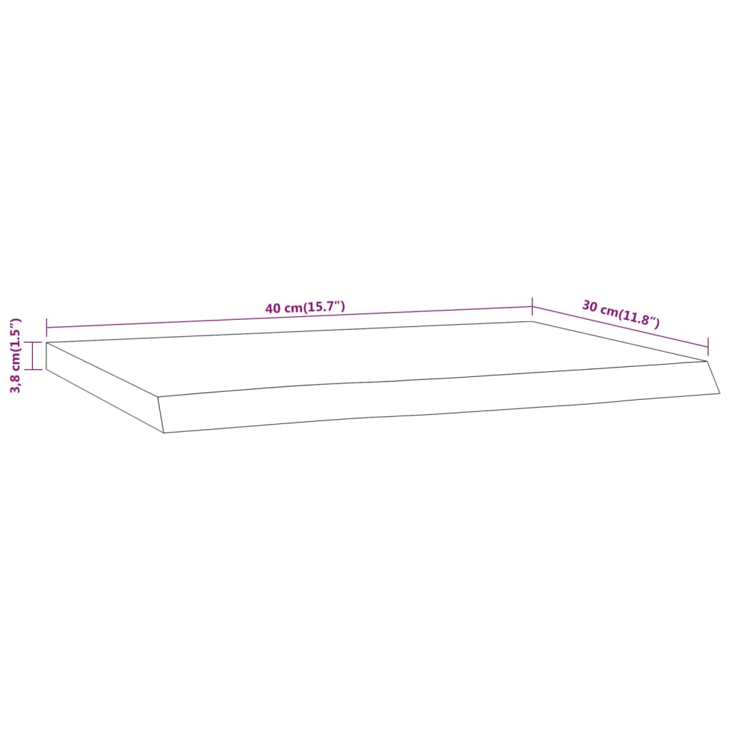 Solid Acacia Wood Wall Shelf Live Edge 40x30x3.8 cm Rectangular